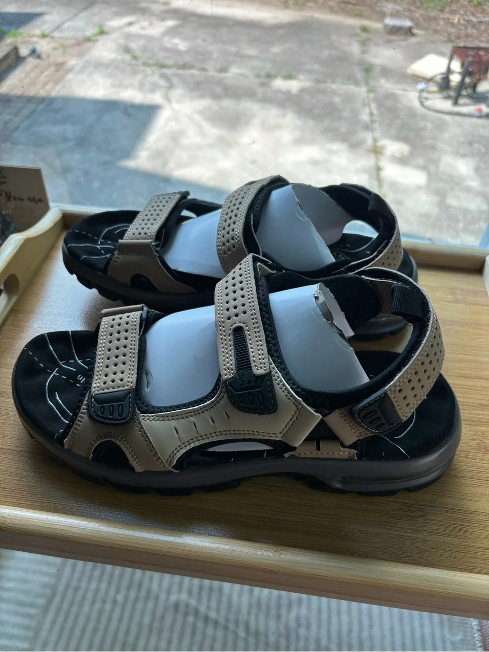 Women’s Beige Adjustable Strap Sandals - Casual Comfort